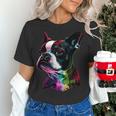 Boston Terrier Lovers Colorful Pop Art Boston Terrier Women's T-Shirt, gift for family, gift for coworker
