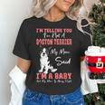 Boston Terrier Mom American Gentleman Dog Lover Mother's Day Women's T-Shirt, Boston Terrier Mom Shirts, American Boston Terrier Shirts, gift for family, gift for coworker