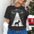 Boston Terrier Mom Dad Dog Alien UFO For Men Women Women's T-Shirt, Boston Terrier Dad Shirts, Boston Terrier Mom Shirts, gift for family, gift for coworker