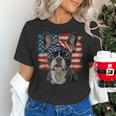 Boston Terrier Patriotic 4th Of July USA American Flag Women's T-Shirt, Patriotic Boston Terrier Shirts, American Boston Terrier Shirts, Boston Terrier 4th Of July Shirts, gift for family, gift for coworker