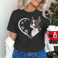 Boston Terrier Shirts For Women Girls Kids Heart Cute Women's T-Shirt, gift for family, gift for coworker