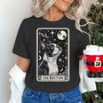 Boston Terrier Tarot Card Star With The Moon Men Women Kids Women's T-Shirt, Boston Terrier Tarot Shirts, gift for family, gift for coworker