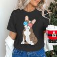 Brindle Boston Terrier Dog Patriotic Shirt USA Flag Women's T-Shirt, Patriotic Boston Terrier Shirts, gift for family, gift for coworker