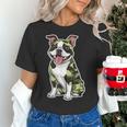 Camo Boston Terrier Pet Owner Camouflage Dog Lover Women's T-Shirt, gift for family, gift for coworker