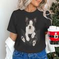 Dog Lovers Boston Terrier In Pocket Dog Face For Men Women Kids Women's T-Shirt, gift for family, gift for coworker