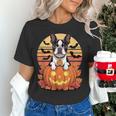 Halloween Retro Boston Terrier Women's T-Shirt, Boston Terrier Halloween Shirts, gift for family, gift for coworker