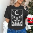 Tarot Card Vintage Crescent Moon Boston Terrier Dog Mom Women's T-Shirt, Boston Terrier Mom Shirts, Boston Terrier Tarot Shirts, gift for family, gift for coworker