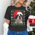 Ugly Xmas Sweater Santa Boston Terrier Dog Christmas For Men Women Kids Women's T-Shirt, Boston Terrier Christmas Shirts, gift for family, gift for coworker