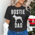 Vintage Boston Terrier Dad Dog Daddy Bostie Father Women's T-Shirt, Boston Terrier Dad Shirts, gift for family, gift for coworker