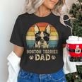 Vintage Boston Terrier Dad Dog Lovers Father's Day Tee Women's T-Shirt, Boston Terrier Dad Shirts, gift for family, gift for coworker