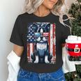 Vintage Boston Terrier Dog American USA US Flag Pets Lovers Tank Top Women's T-Shirt, American Boston Terrier Shirts, gift for family, gift for coworker