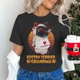 Vintage Boston Terrier Grandma Wear Sunglasses Dog Lover Men Women Girls Kids Women's T-Shirt, gift for family, gift for coworker