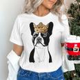 Boston Terrier Dog Wearing Crown For Men Women Girls Kids Women's T-Shirt, gift for family, gift for coworker