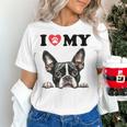 Boston Terrier I Heart My Dog Dog Lover Women's T-Shirt, gift for family, gift for coworker