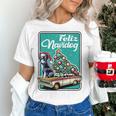 Boston Terrier Merry Christmas Tree Truck Dog X-Mas Women's T-Shirt, Boston Terrier Christmas Shirts, gift for family, gift for coworker