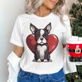 Boston Terrier Mom Dad Bostie Dog Lover Valentines Day Women's T-Shirt, Boston Terrier Dad Shirts, Boston Terrier Mom Shirts, gift for family, gift for coworker