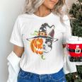 Boston Terrier Pumpkin Jack O Lantern Halloween Women's T-Shirt, Boston Terrier Halloween Shirts, gift for family, gift for coworker