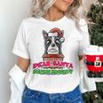Boston Terrier Santa Claus Christmas Dog Women's T-Shirt, Boston Terrier Christmas Shirts, gift for family, gift for coworker