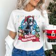 Boston Terrier Santa Claus Coffee Mug Merry Christmas Dogs Women's T-Shirt, Boston Terrier Christmas Shirts, gift for family, gift for coworker