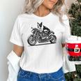 Cool Boston Terrier Riding a Motorcycle Biker Dog Lover For Men Women Kids Women's T-Shirt, Boston Terrier Riding Shirts, gift for family, gift for coworker