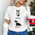 Inhale Exhale Yoga Boston Terrier Tshirt Women's T-Shirt, gift for family, gift for coworker