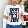 Vintage Boston Terrier Dog American US USA Flag Pets Dogs Women's T-Shirt, American Boston Terrier Shirts, gift for family, gift for coworker