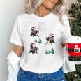 Xmas Tree Santa Riding Boston Terrier Christmas Women's T-Shirt, Boston Terrier Christmas Shirts, Boston Terrier Riding Shirts, gift for family, gift for coworker