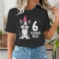 6 Years Old Birthday Boston Terrier Dog Lover 6th Party Kid Women's T-Shirt, funny gift