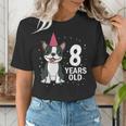 8 Years Old Birthday Boston Terrier Dog Lover 8th Party Kid Women's T-Shirt, funny gift
