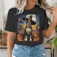 Aesthetic Halloween Boston Terrier Dog Witch Pumpkin For Men Women Kids Women's T-Shirt, Boston Terrier Halloween Shirts, funny gift