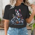 Biker Boston Terrier Dog Riding Motorbike Women's T-Shirt, Boston Terrier Riding Shirts, funny gift