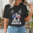 Boston Terrier 4th Of July Merica Men Women USA Flag Vintage Women's T-Shirt, Boston Terrier 4th Of July Shirts, funny gift