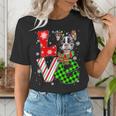 Boston Terrier Christmas Tree Lights Santa Dog Xmas For Men Women Kids Women's T-Shirt, Boston Terrier Christmas Shirts, funny gift