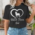 Boston Terrier Dad Cute Boston Terrier Silhouette Heart Women's T-Shirt, Boston Terrier Dad Shirts, funny gift