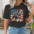 Boston Terrier Dog 4th Of July USA American Flag Patriotic Women's T-Shirt, Patriotic Boston Terrier Shirts, American Boston Terrier Shirts, Boston Terrier 4th Of July Shirts, funny gift