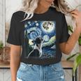 Boston Terrier Dog Art Van Gogh Starry Night Boston Terrier Women's T-Shirt, funny gift