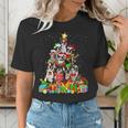 Boston Terrier Dog Christmas Tree Lights Xmas Pajama For Men Women Kids Women's T-Shirt, Boston Terrier Christmas Shirts, funny gift