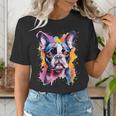 Boston Terrier Lover Pop Art Color Boston Terrier Dog For Men Women Girls Kids Women's T-Shirt, funny gift
