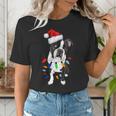 Boston Terrier Santa Christmas Lights Xmas Dog Lover Men Women Kids Women's T-Shirt, Boston Terrier Christmas Shirts, funny gift
