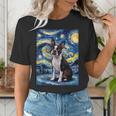 Boston Terrier Van Gogh Starry Night Women's T-Shirt, funny gift