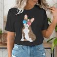 Brindle Boston Terrier Dog Patriotic Shirt USA Flag Women's T-Shirt, Patriotic Boston Terrier Shirts, funny gift