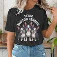 Cute Cartoon For Dog Owners Pet Team Boston Terrier Women's T-Shirt, funny gift