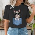 Cute Pocket Boston Terrier Lover Dog Mom Women's T-Shirt, Boston Terrier Mom Shirts, funny gift