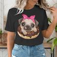 Cute Pug Shirt Donut Girls Dog Women's T-Shirt, funny gift