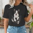 Dog Lovers Boston Terrier In Pocket Dog Face For Men Women Kids Women's T-Shirt, funny gift