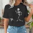 Halloween Boston Terrier And Skeleton Women's T-Shirt, Boston Terrier Halloween Shirts, funny gift