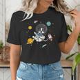 Kawaii Kids & Boys Astronaut Space Boston Terrier Dog Lover Women's T-Shirt, funny gift