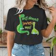 Kids My Nonna Loves Me Dinosaur Grandson Women's T-Shirt, funny gift