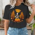 Pumpkin Boston Terrier Costume On Boston Terrier Halloween Women's T-Shirt, Boston Terrier Halloween Shirts, funny gift