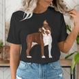 Red Boston Terrier Dog Women's T-Shirt, funny gift